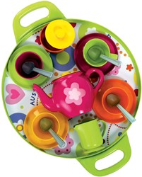 Gowi Spielzeug Teeset Tablett rosa - Afternoon Tea Spielset
