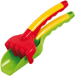 Gowi Spielzeug Schaufel und Rechen Set - Sand und Garten - buntes Kunststoff