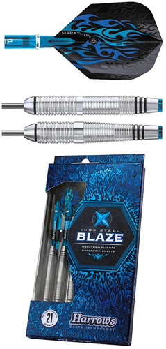 Harrows Blaze Inox Steel Dartpfeile - Steeltip Darts 21g schwarz