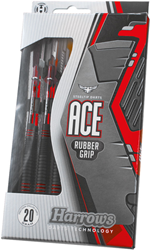 Harrows Steeldartpfeile Ace Gummigriff Messing 26g schwarz rot