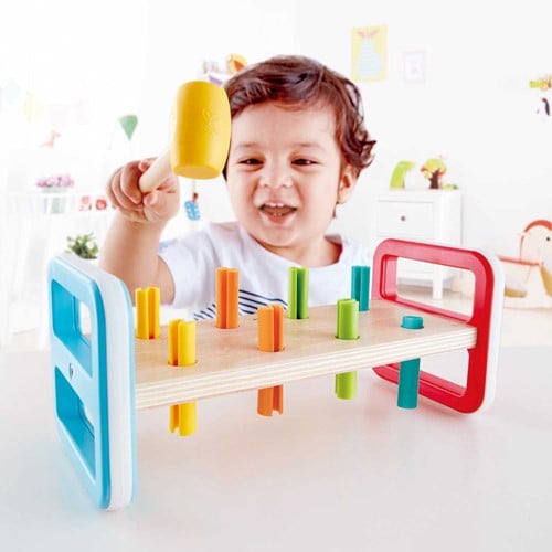 Hape Holz Regenbogen Klopfbank Lernspielzeug für Kleinkinder-2