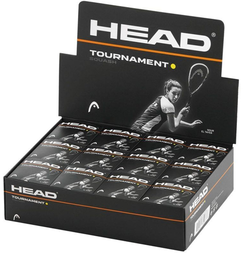 Head Tournament Squash Balls - Single Yellow Dot - Box of 12 -  -
