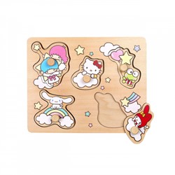 Micki Hello Kitty Holz-Knopf-Puzzle Lernspielzeug mehrfarbig