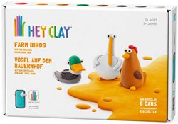 Tomy Knetset - HEY CLAY Bauernhofvögel 6 Dosen kreatives Spielzeug