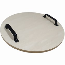 Hobbygroep Holztablett mit Metallgriff rund 34 cm kreativ