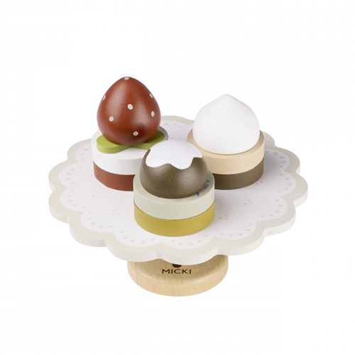 Micki Houten gebakplateau met gebakjes