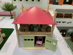 Kinder Globus Heuhaufen Holz mit Schuppen 1:32 32x35x45 rosa