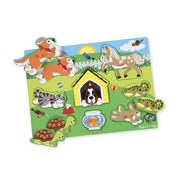 Melissa & Doug Hölzernes Steck-Puzzle - Haustiere