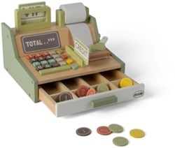 Dantoy Holzspielzeug Kasse 17-teiliges Set für Kinder Rollenspiel