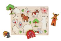 Noppenpuzzle Holz Bauernhof 30x22,5cm Lernspielzeug für Kinder-2