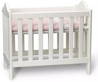Micki Holz Puppenbett verstellbarer Boden rosa Spielzeugbett-3