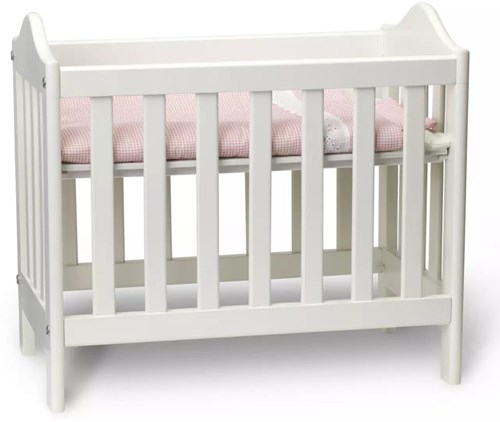 Micki Holz Puppenbett verstellbarer Boden rosa Spielzeugbett-3