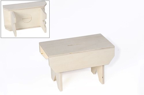 Hobby Group Spardose aus Holz, 16 x 5,9 x 10 cm