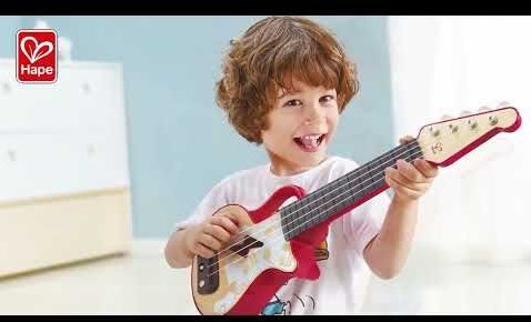 Hape Musik Ukulele Lern-mit-Lichtern für Kinder rot-3