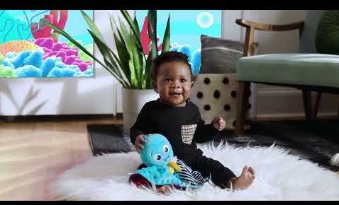 Baby Einstein Plüsch Oktopus Spielzeug - sensorisches Musikspielzeug blau-3