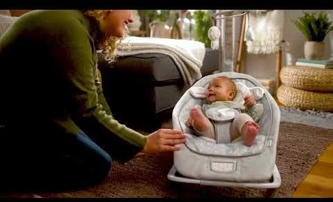 Ingenuity Babywippe Rocking Seat Cuddle Lamb grau Plüsch Musik-3