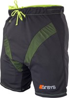 Grays Hockey Torwart Overshort schwarz fluo gelb Small - schützende Sporthose