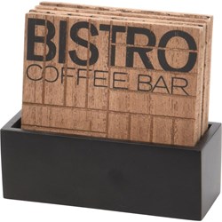 Excellent Houseware Untersetzer Set Holz Bistro 11,5x4,5x10cm Braun