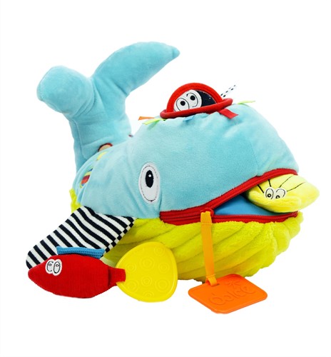 Dolce Toys toys Klassisches Aktivitäts-Kuscheltier Wal Wallie - 21 cm