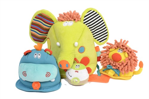 Dolce Toys Spielzeuge Klassische Aktivität Kuscheltiere 4 in 1 - Safari Abenteuer