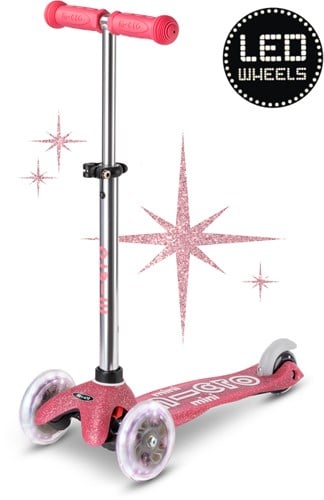 Micro Mini Micro scooter Deluxe Glitter LED Pink