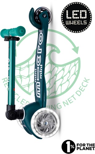 Micro Mini Micro scooter foldable ECO LED Green