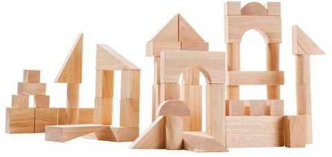 Plan Toys 50 Naturbelassene Holzbausteine
