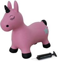 Jamara Hüpfspielzeug Einhorn pink mit Pumpe - Springtier für Kinder-2