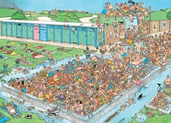 Jumbo 20039 Jan Van Haasteren-Ab in den Pool-1000 Teile Puzzlespiel, Mehrfarben