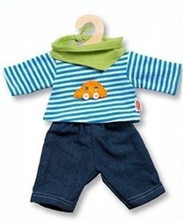 Heless Puppenkleidung Jeans Set mit gestreiftem T-Shirt 28-35cm