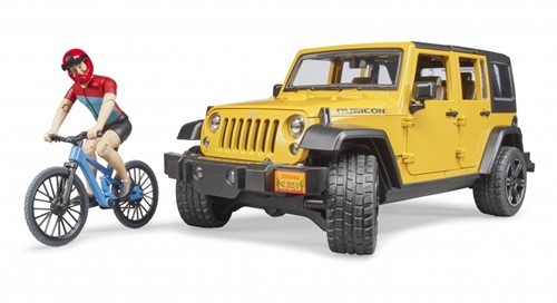 Bruder Jeep Spielzeugauto Wrangler Rubicon Unlimited mit Mountainbike-3