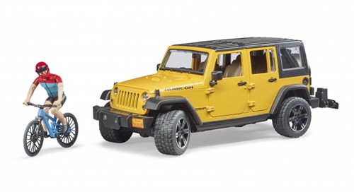 Bruder Jeep Spielzeugauto Wrangler Rubicon Unlimited mit Mountainbike