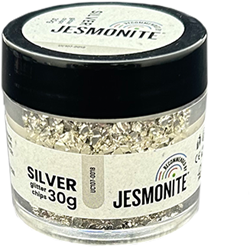 Jesmonite Glitzerchips 30g Silber Basteln Dekoration