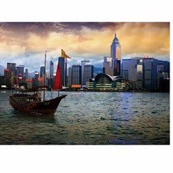 D-Toys Puzzle Hong Kong Insel Nachtansicht - 1000 Teile Landschaft