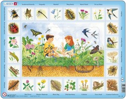 Larsen Puzzle Natur Wiese - Lernpuzzle 48 Teile Englisch