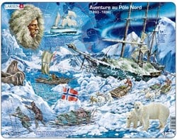 Larsen Puzzle - Abenteuer am Nordpol - 65 Teile - Lernspielzeug