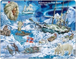 Larsen Puzzle - Abenteuer am Nordpol - 65 Teile - Lernspielzeug