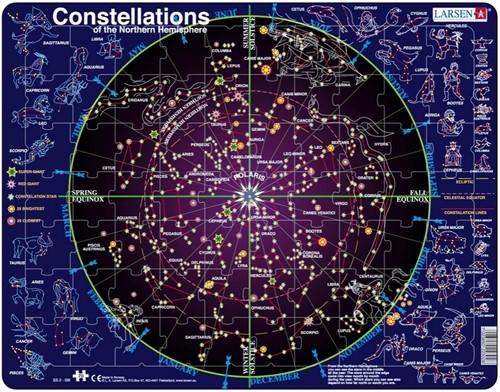 Larsen Rahmenpuzzle - Sternbilder der nördlichen Hemisphäre (auf Englisch) - 70 Teile