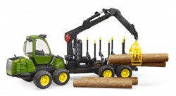 Bruder John Deere Traktor 1210E Holztransport mit Kran Spielzeugfahrzeug