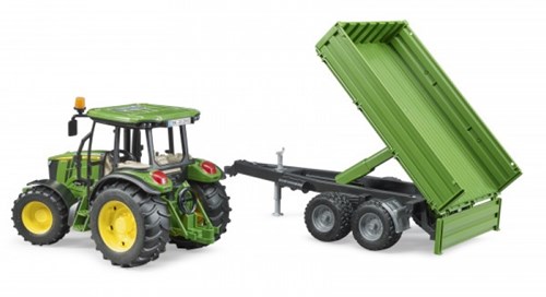 Bruder John Deere Traktor Spielzeug 5115M mit Kippanhänger - Bauernhof-2