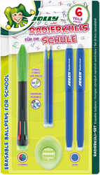 Jolly Jolly radierbares 4-Farben-Kugelschreiber-Set, 6-teilig