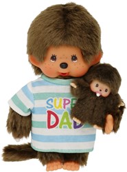 Monchhichi Plüschtier Super Dad Junge 20cm Kuschelpuppe Geschenk