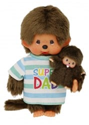 Monchhichi Plüschtier Super Dad Junge 20cm Kuschelpuppe Geschenk