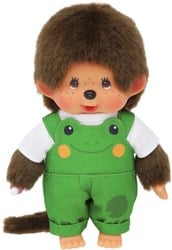 Monchhichi Kuschelpuppe Junge Latzhose Frosch 20cm Spielzeug