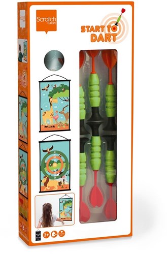 Scratch Dartspiel Safari Spielzeug doppelseitig mit 6 Wurfpfeilen