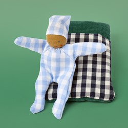 Käthe Kruse BABY with sleeping bag blue check
