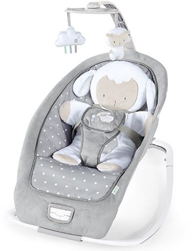 Ingenuity Babywippe Rocking Seat Cuddle Lamb grau Plüsch Musik-2