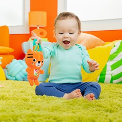 Bright Starts Tiger Spielzeug - Jingle Joy On-The-Go Spielzeug für Babys