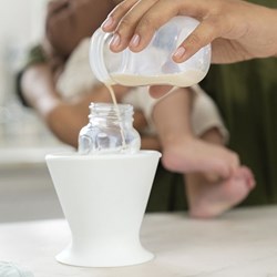 Ingenuity Babyflaschenhalter Bokee Soft White - Silikon, BPA-frei, hygienisch