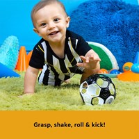 Oball Baby Fußball Rassel schwarz weiß - flexible Ball für Babys-3
